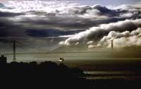 Fog rolling in over Golden Gate Bridge